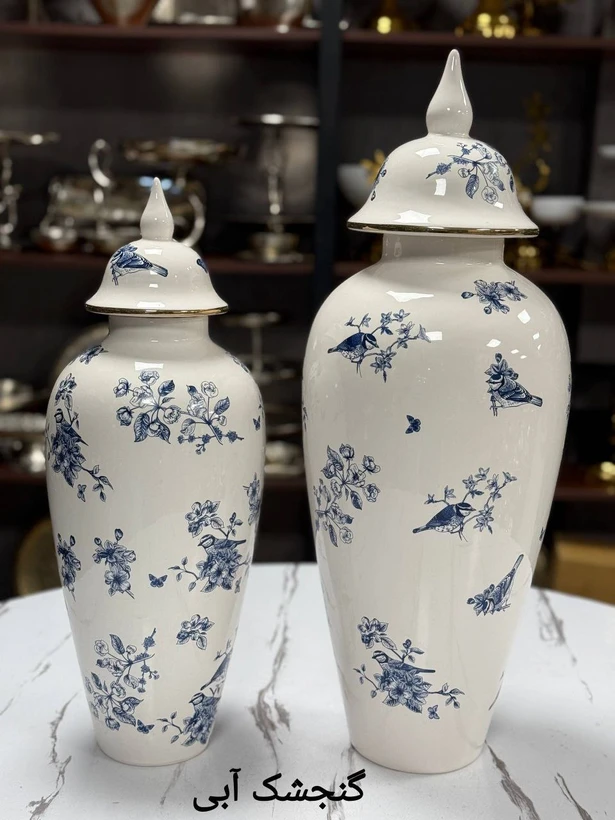 ست جینجرجار کنارسالنی/رومیزی سرامیکی در چند طرح و رنگ زیبا کد۳۱۵۱